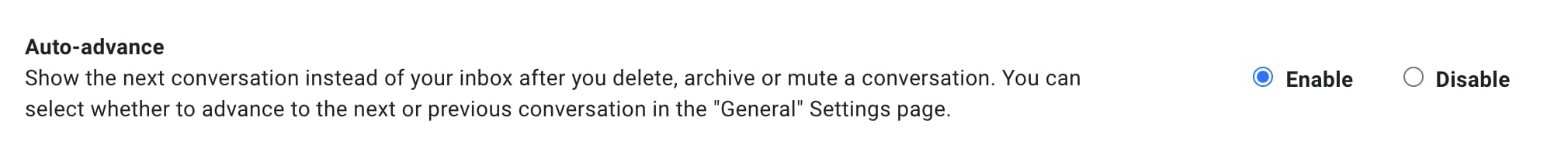 Gmail auto advance