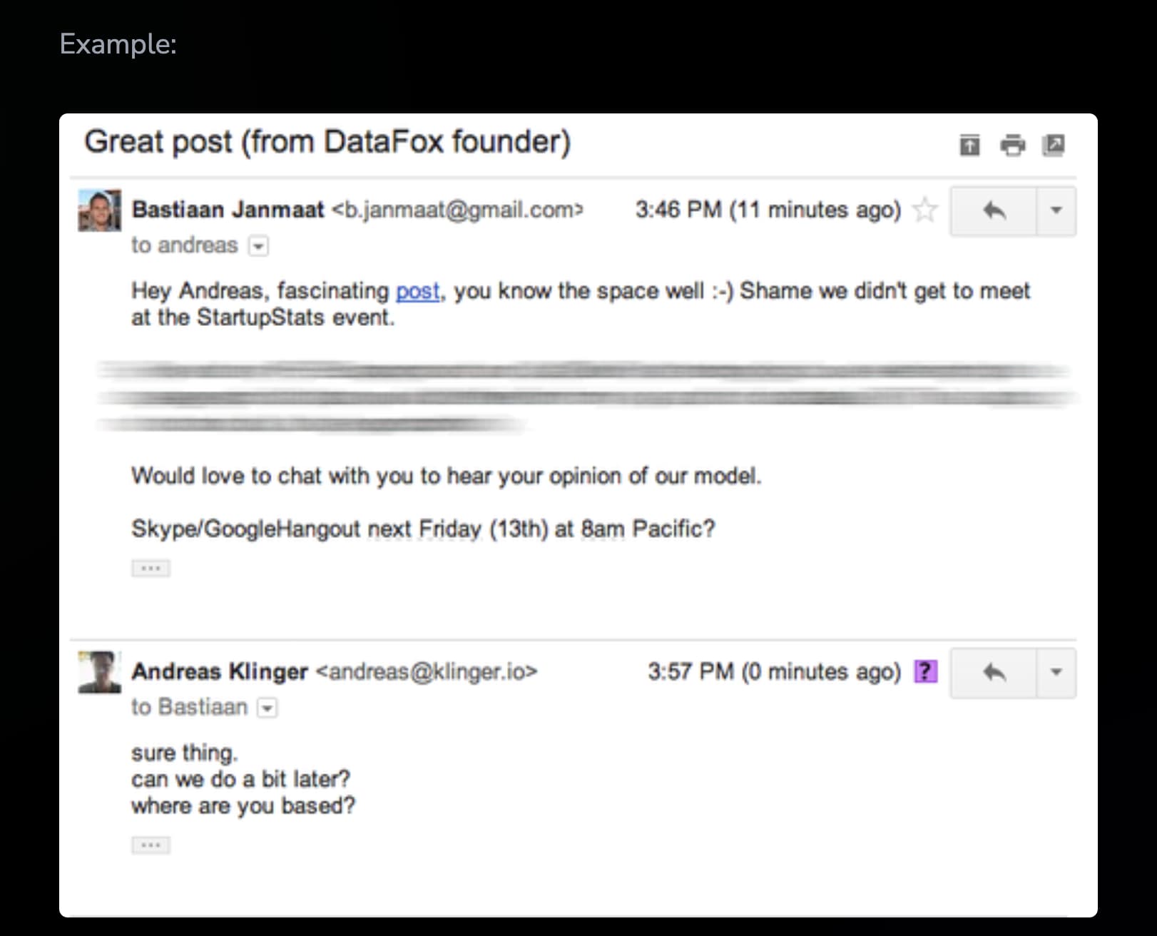 Gmail email example